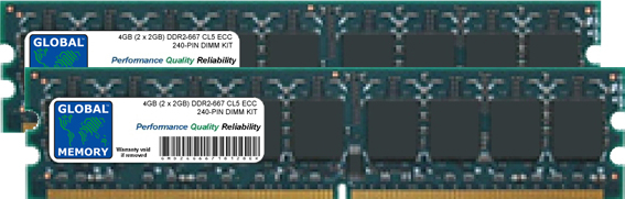 4GB (2 x 2GB) DDR2 667MHz PC2-5300 240-PIN ECC DIMM (UDIMM) MEMORY RAM KIT FOR SERVERS/WORKSTATIONS/MOTHERBOARDS